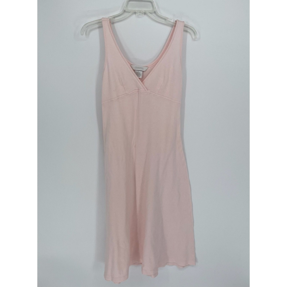Crabtree & Evelyn Women's Pink Cotton Sleeveless V-Neck Lounge Dress Size S